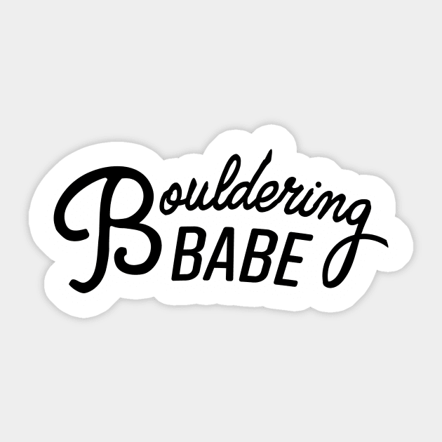 Bouldering Babe-Black Sticker by SunnyLemonader